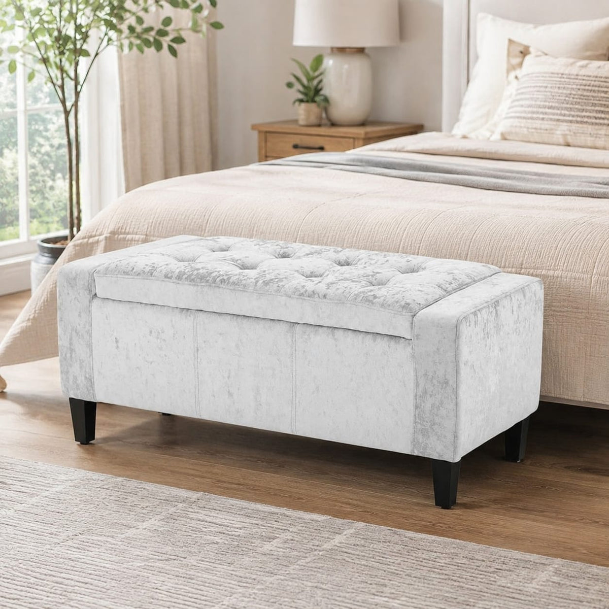 Home Republic Bijou Crushed Velvet Storage Seat