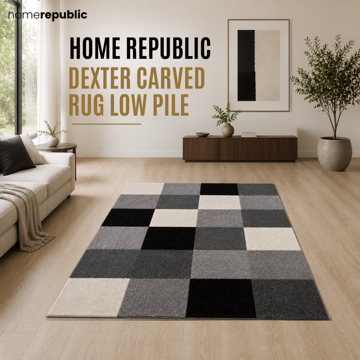 Home Republic Dexter Carved Rug Low Pile