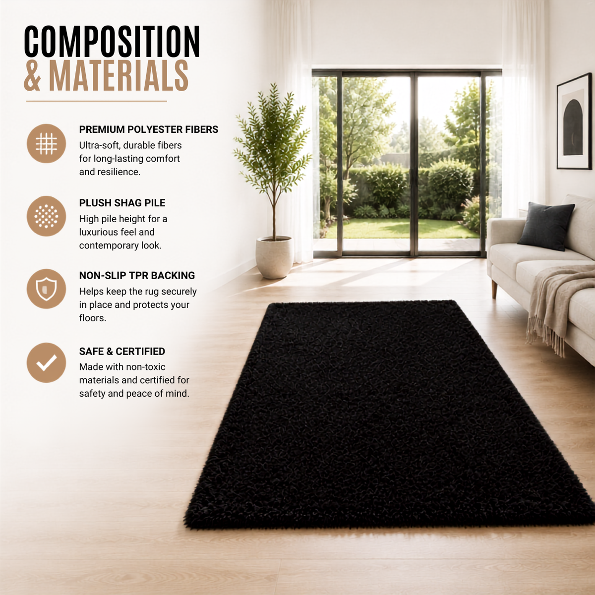 Home Republic Majestic Shagggy Rug Long Pile