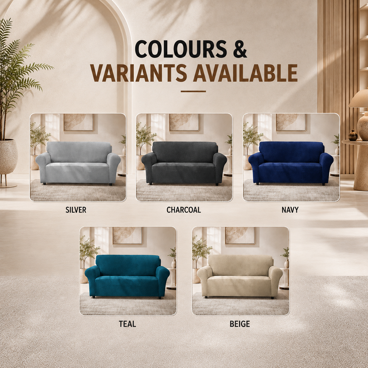 Home Republic Faux Mink Stretch Fitted Sofa Cover