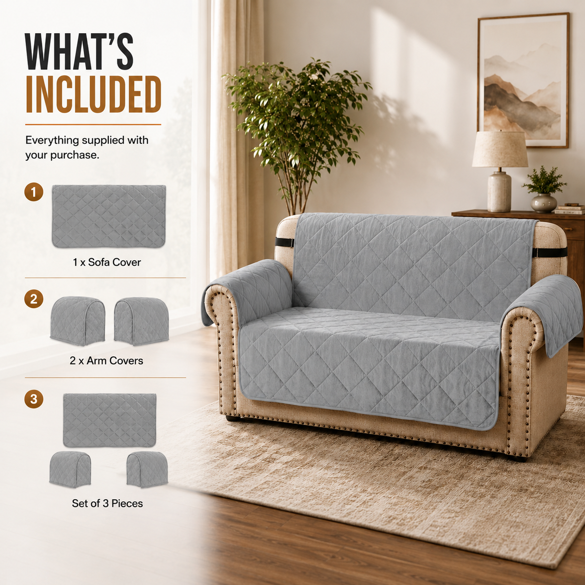 Home Republic Matt Velvet Sofa Protector