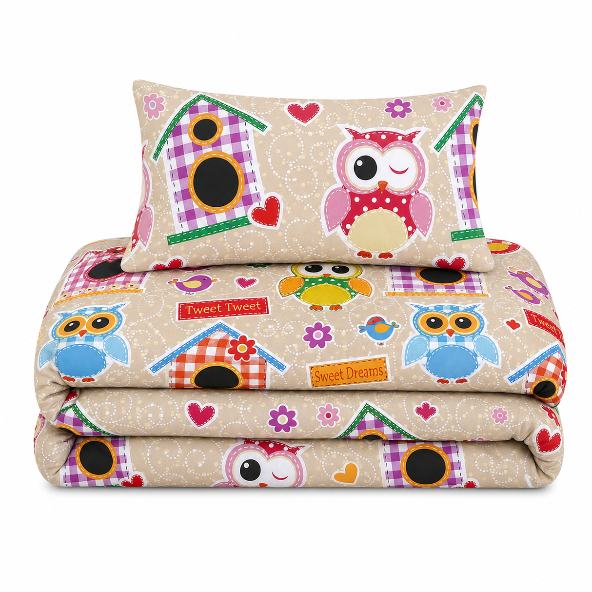 Velosso Multi Owl Duvet Cover & Pillowcase Set
