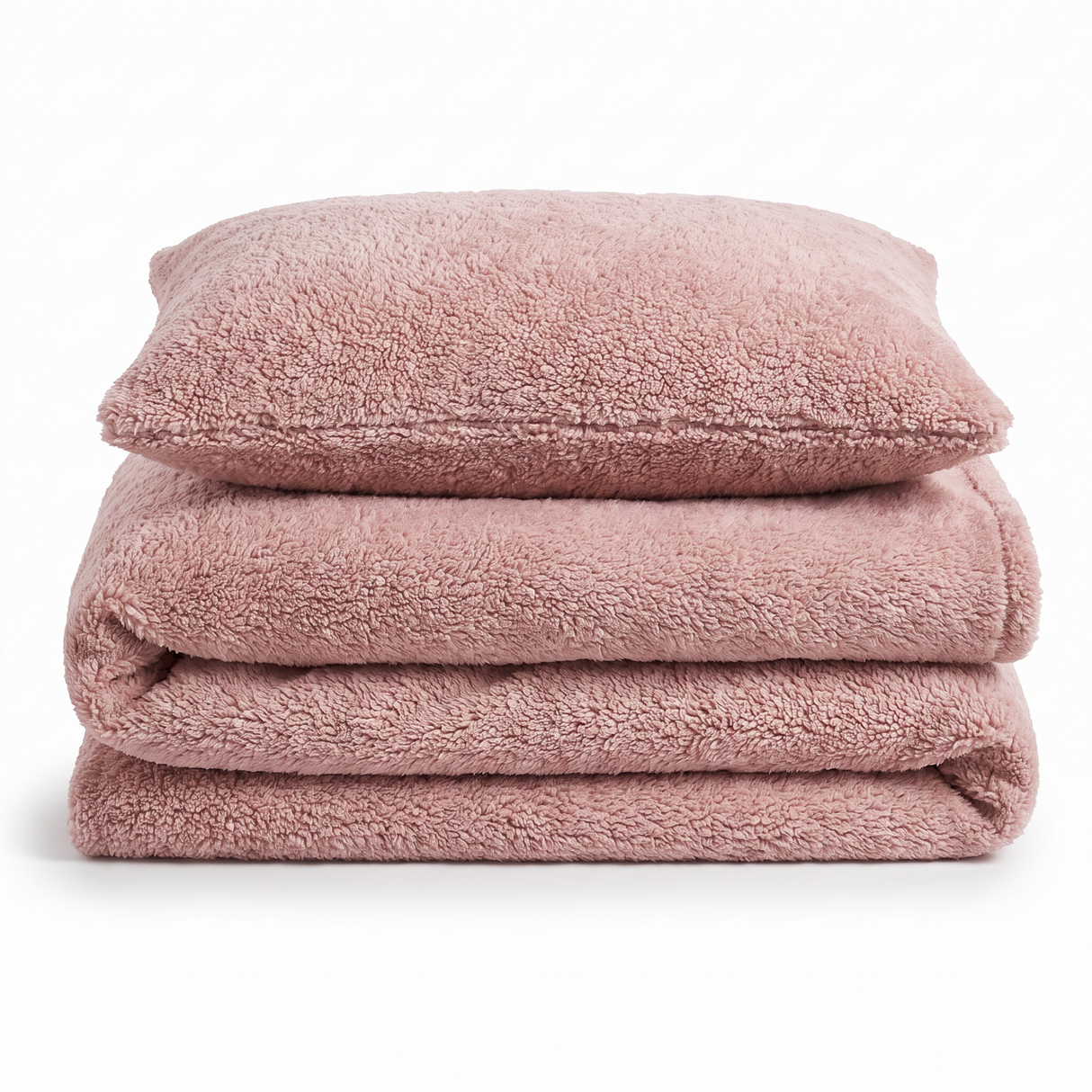 Velosso Plain Teddy Fleece Duvet Cover and Pillowcase Set
