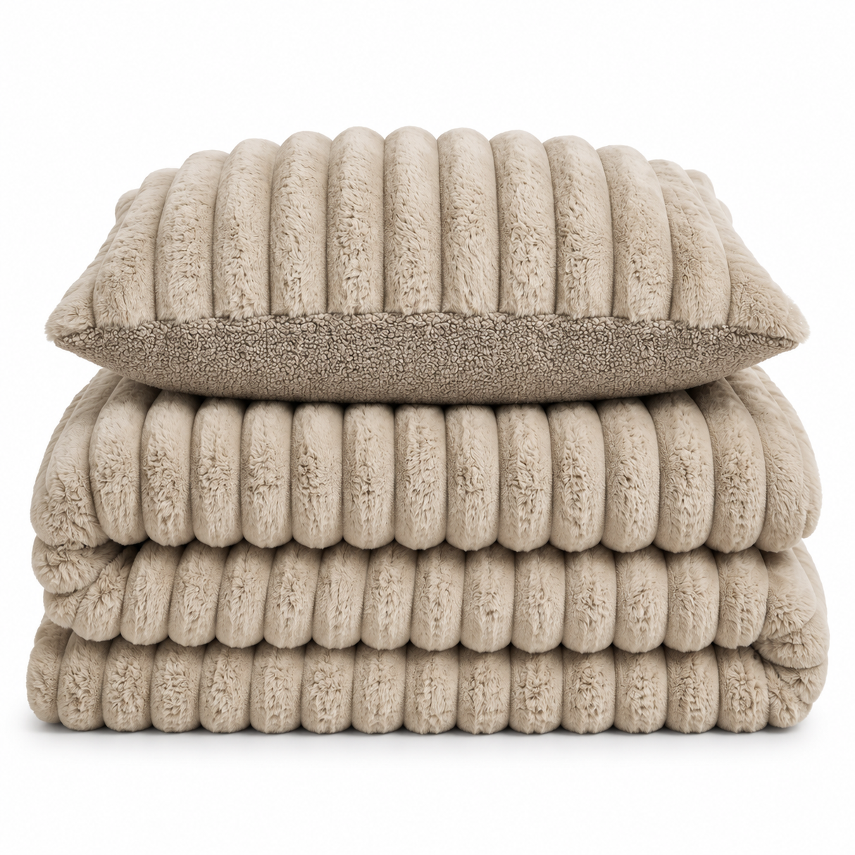Velosso Jumbo Cord Faux Rabbit Fur Duvet Cover And Pillowcase Set