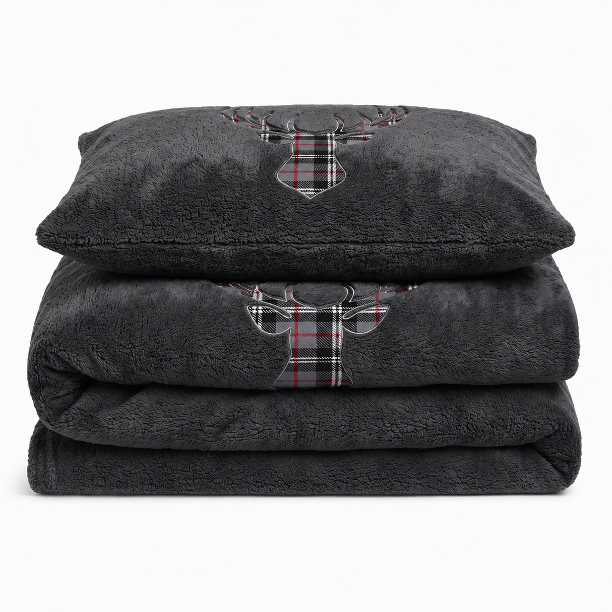 Velosso Stag Head Teddy Duvet Cover & Pillowcase Set