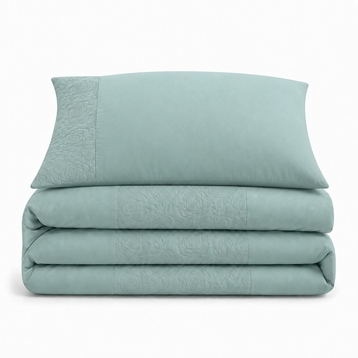 Velosso Quilted Floral Duvet Cover & Pillowcase Set