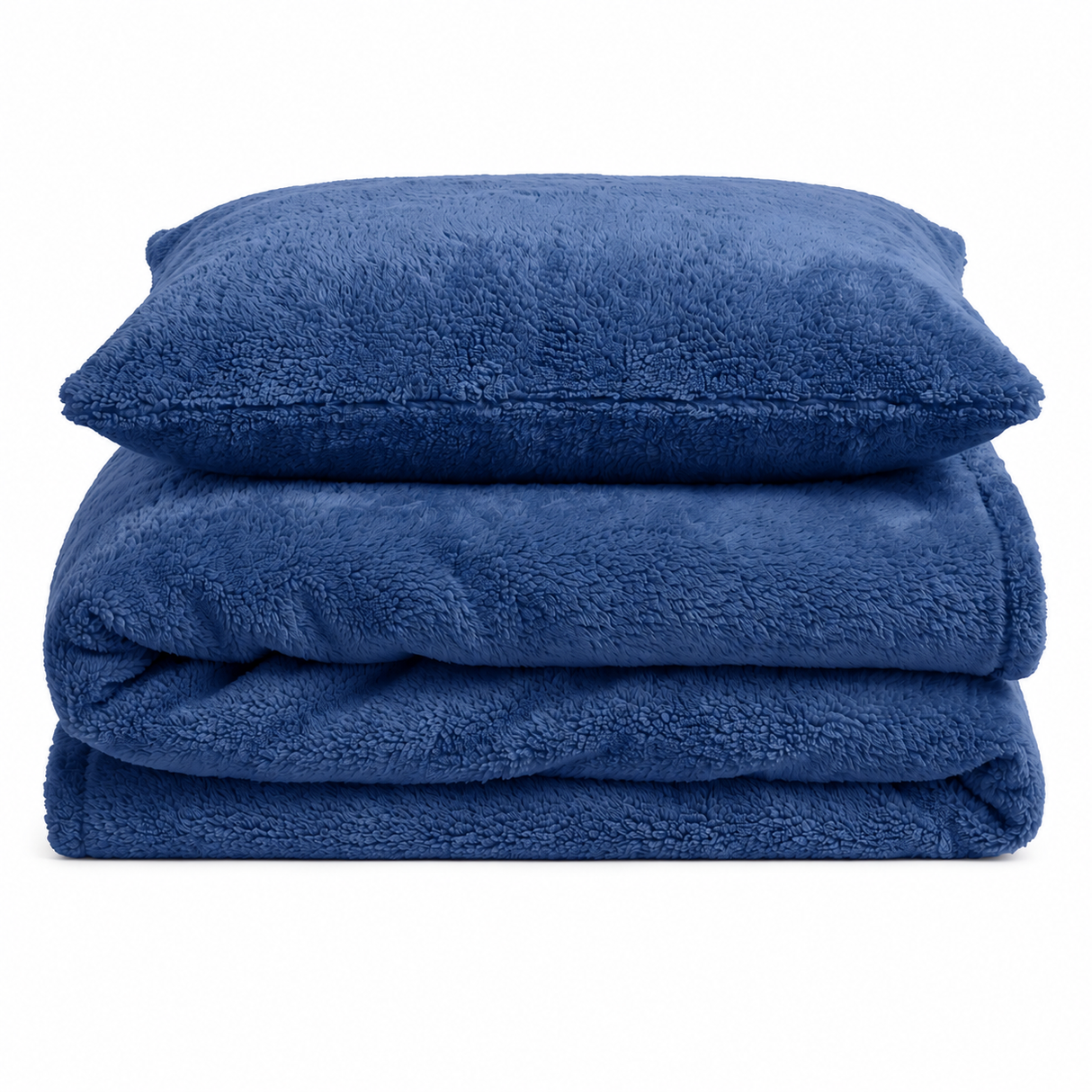 Velosso Plain Teddy Fleece Duvet Cover and Pillowcase Set