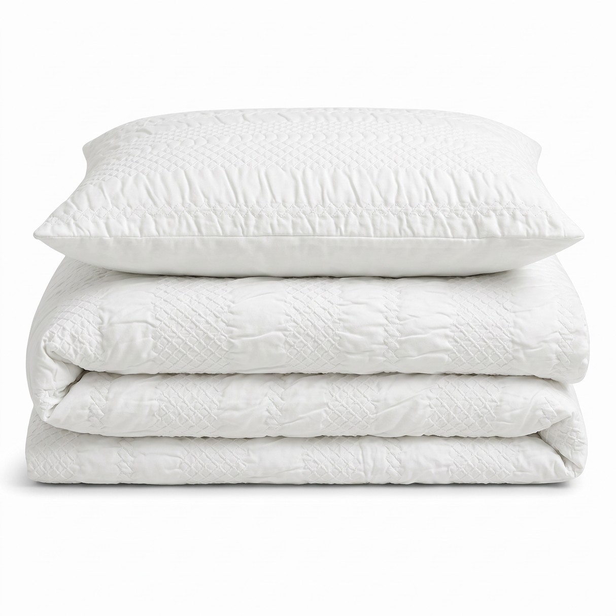 Velosso Saville Embossed Geometric Pattern Duvet Cover and Pillowcase Set