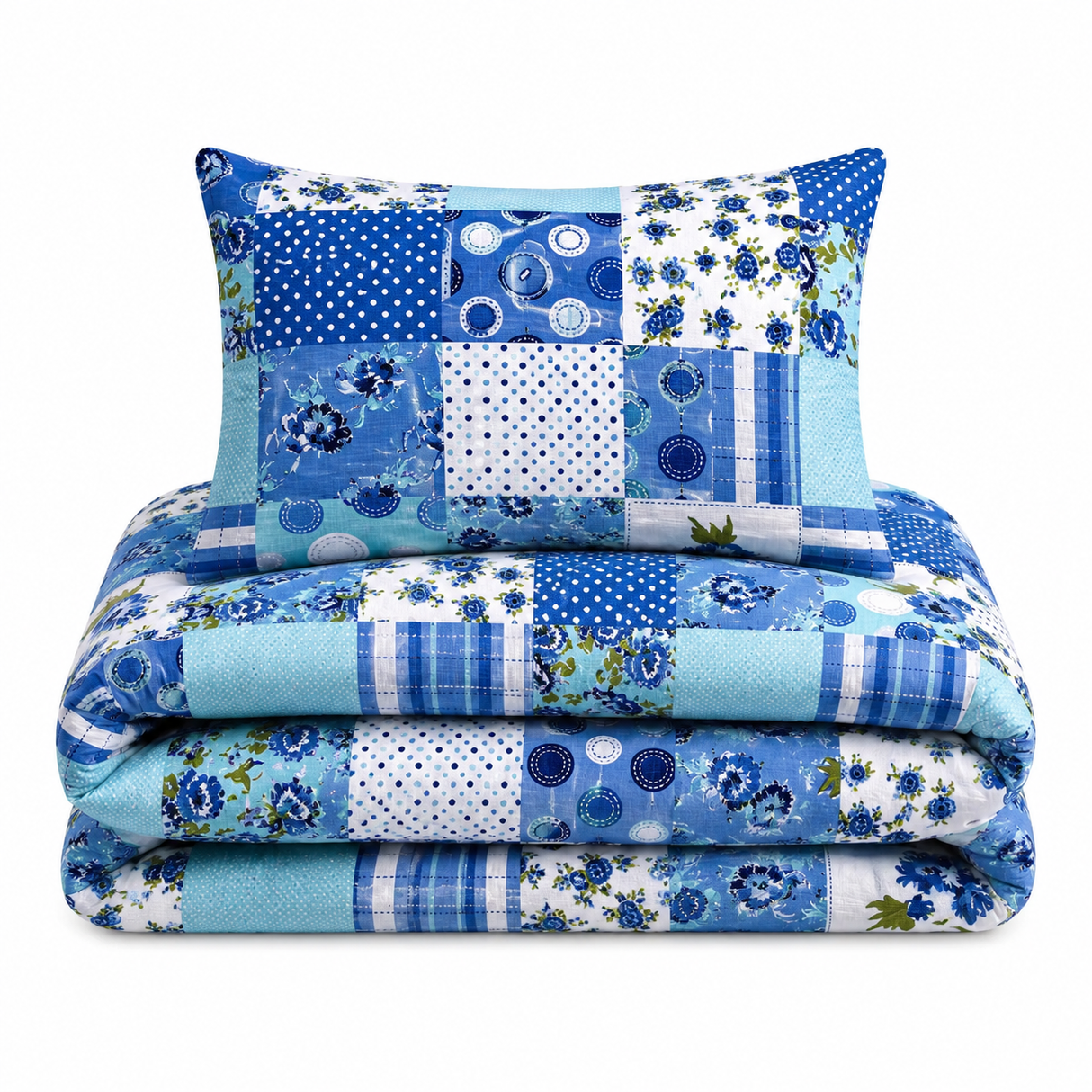 Velosso Stitch Trail Patchwork Duvet Cover & Pillowcase Set
