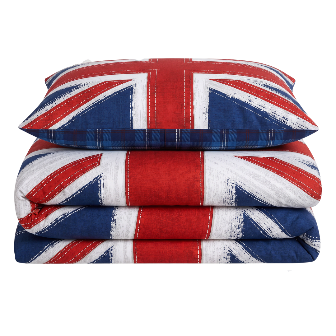 Velosso Union Jack Reversible Duvet Cover & Pillowcase Set