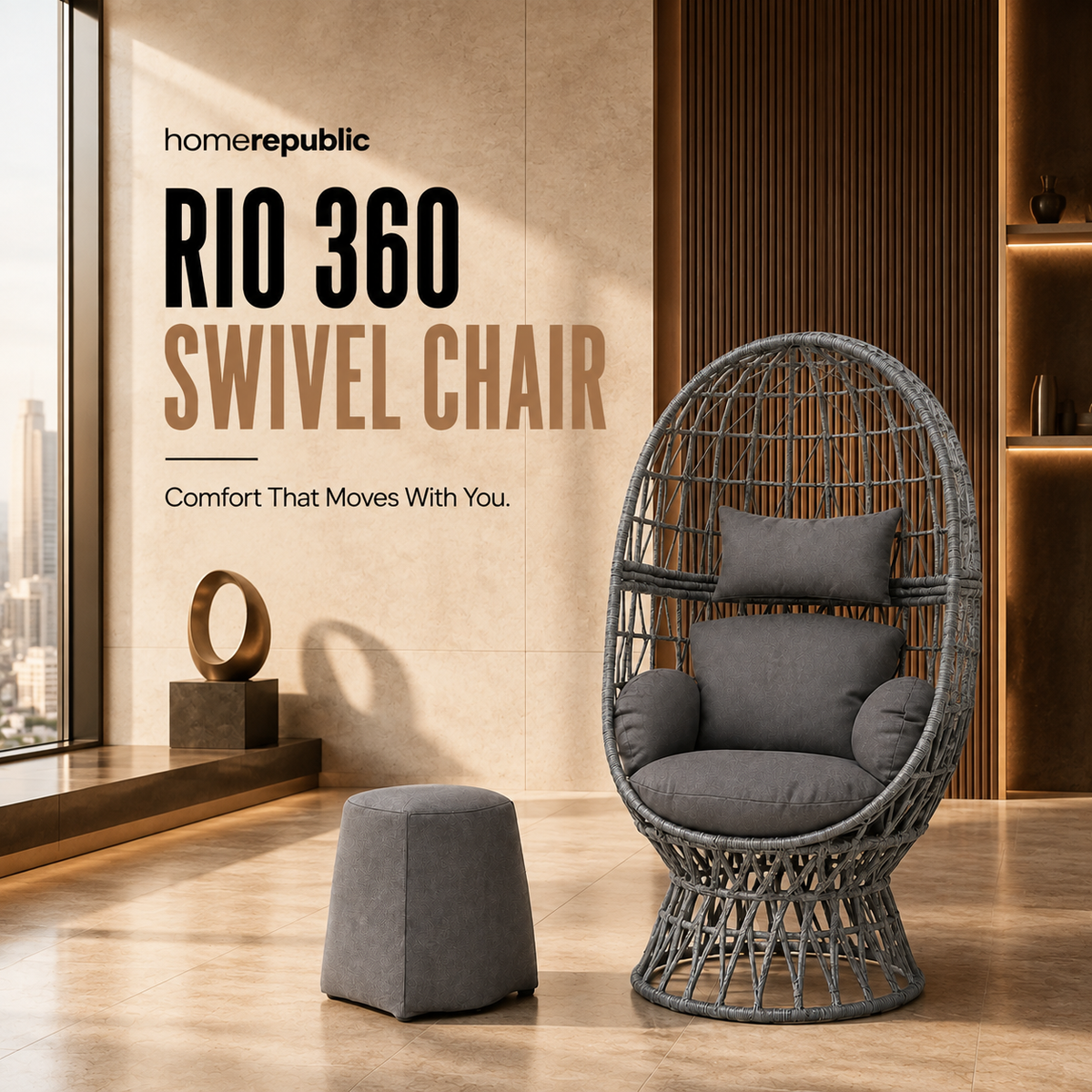 Home Republic Rio 360 Swivel Chair