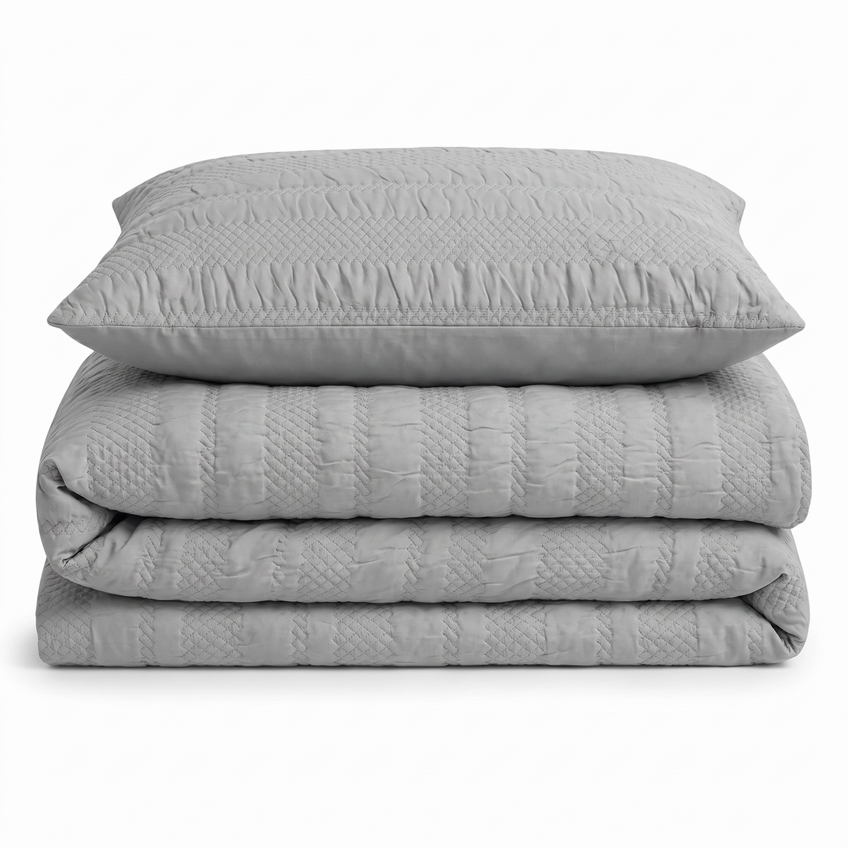 Velosso Saville Embossed Geometric Pattern Duvet Cover and Pillowcase Set