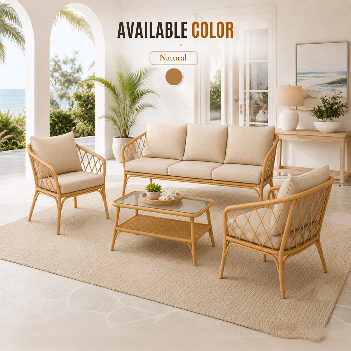 Home Republic Florence 4 Piece Garden Sofa And Table Set
