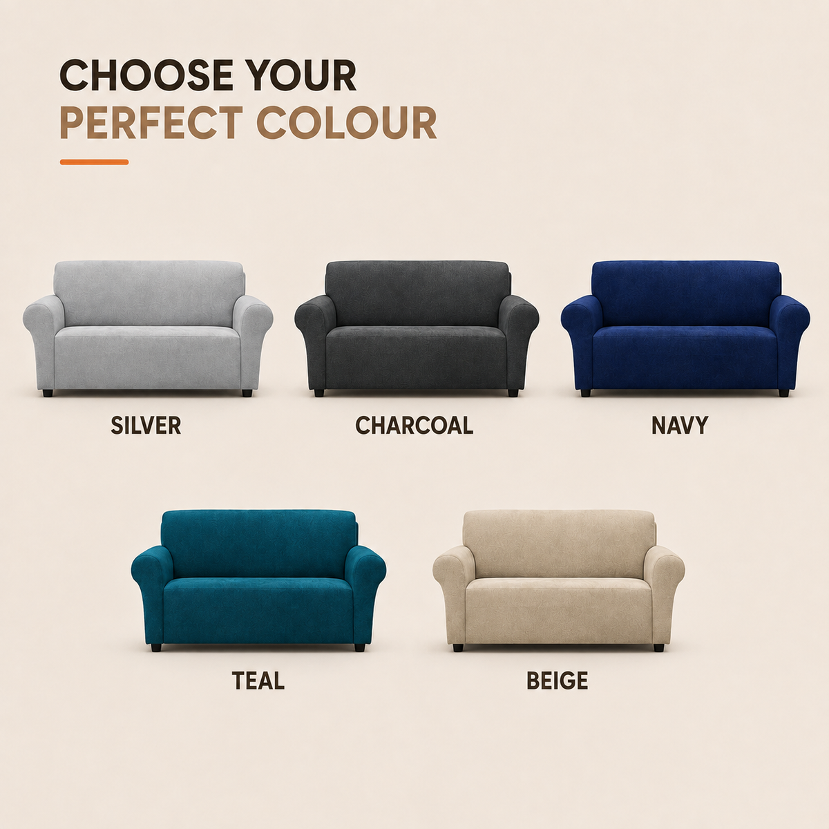 Home Republic Faux Mink Stretch Fitted Sofa Cover