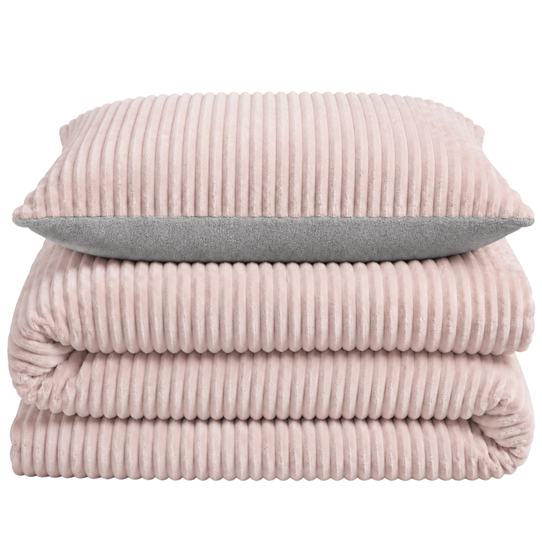 Velosso Plush Cord Teddy Duvet Cover & Pillowcase Set