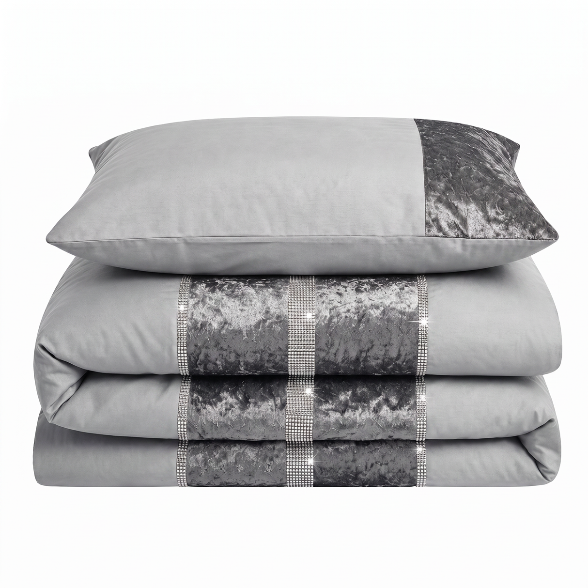 Intimates Topaz Crushed Velvet Duvet Cover & Pillowcase Set