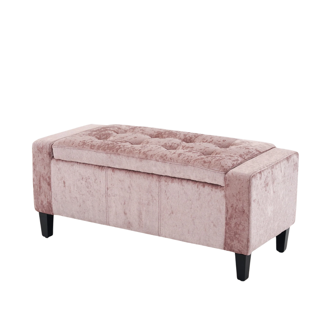 Home Republic Bijou Crushed Velvet Storage Seat