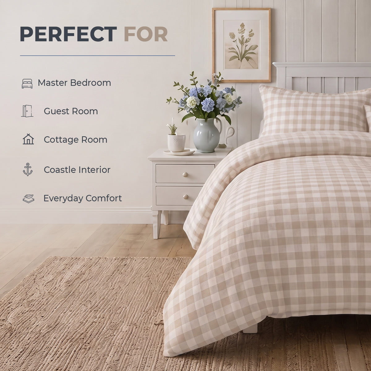 Sweet Dreams Wyndham Gingham Check Duvet Cover and Pillowcase Set