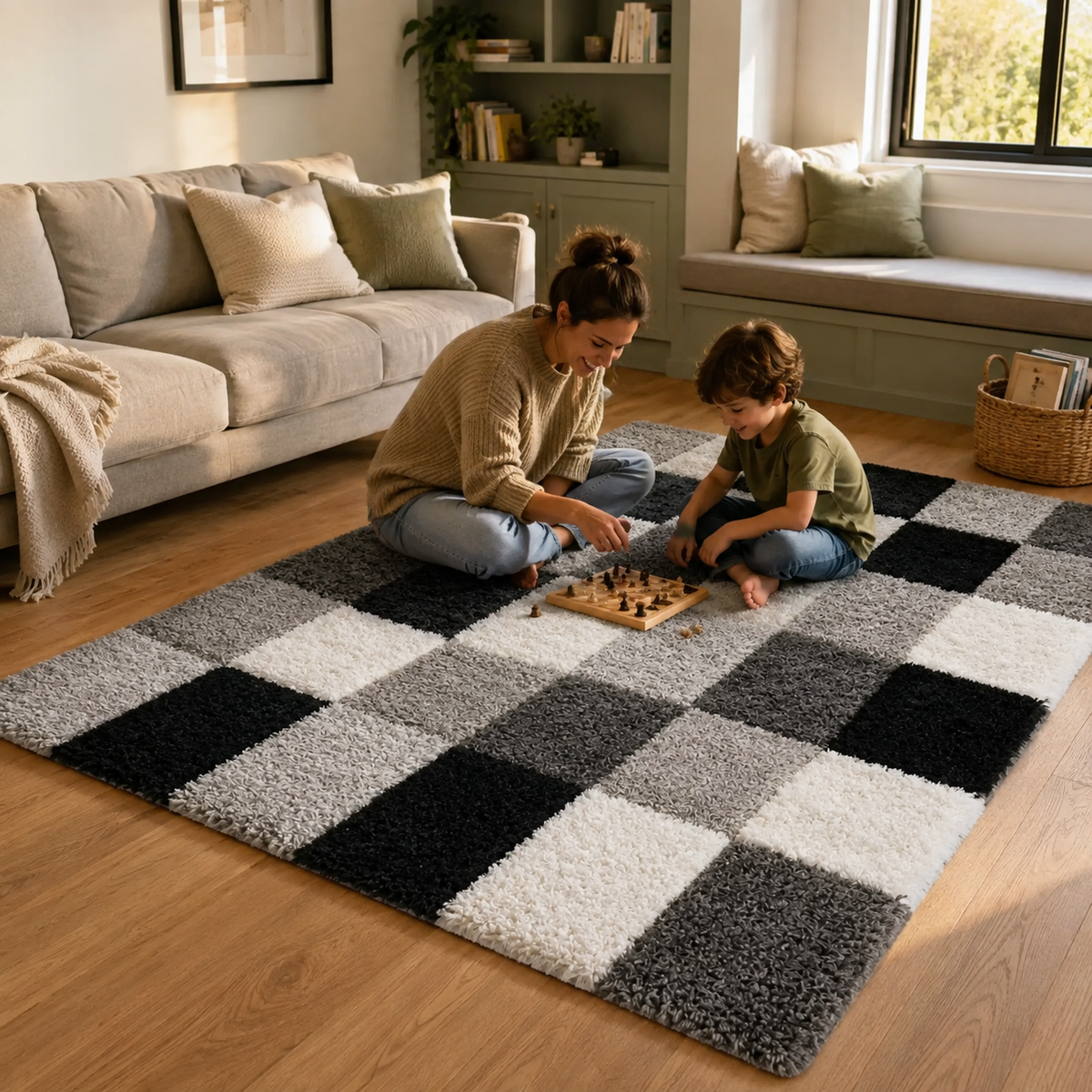 Home Republic Manhattan Blocks Rug Long Pile