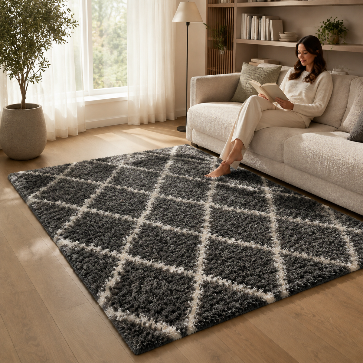 Home Republic Linhas Fluffy Rug Long Pile