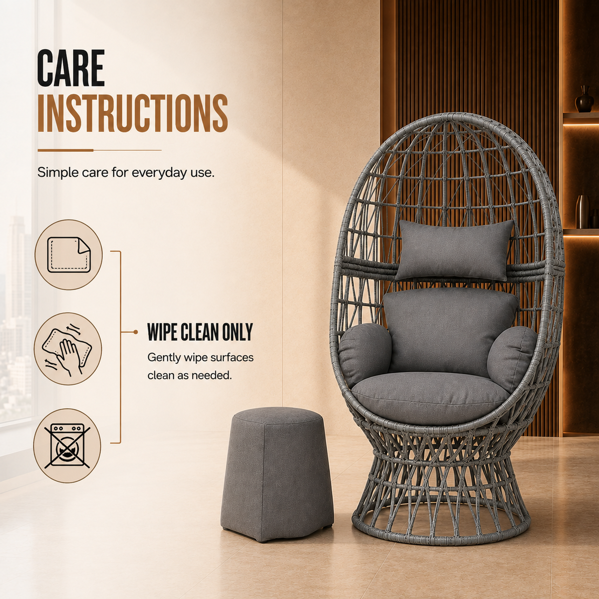 Home Republic Rio 360 Swivel Chair