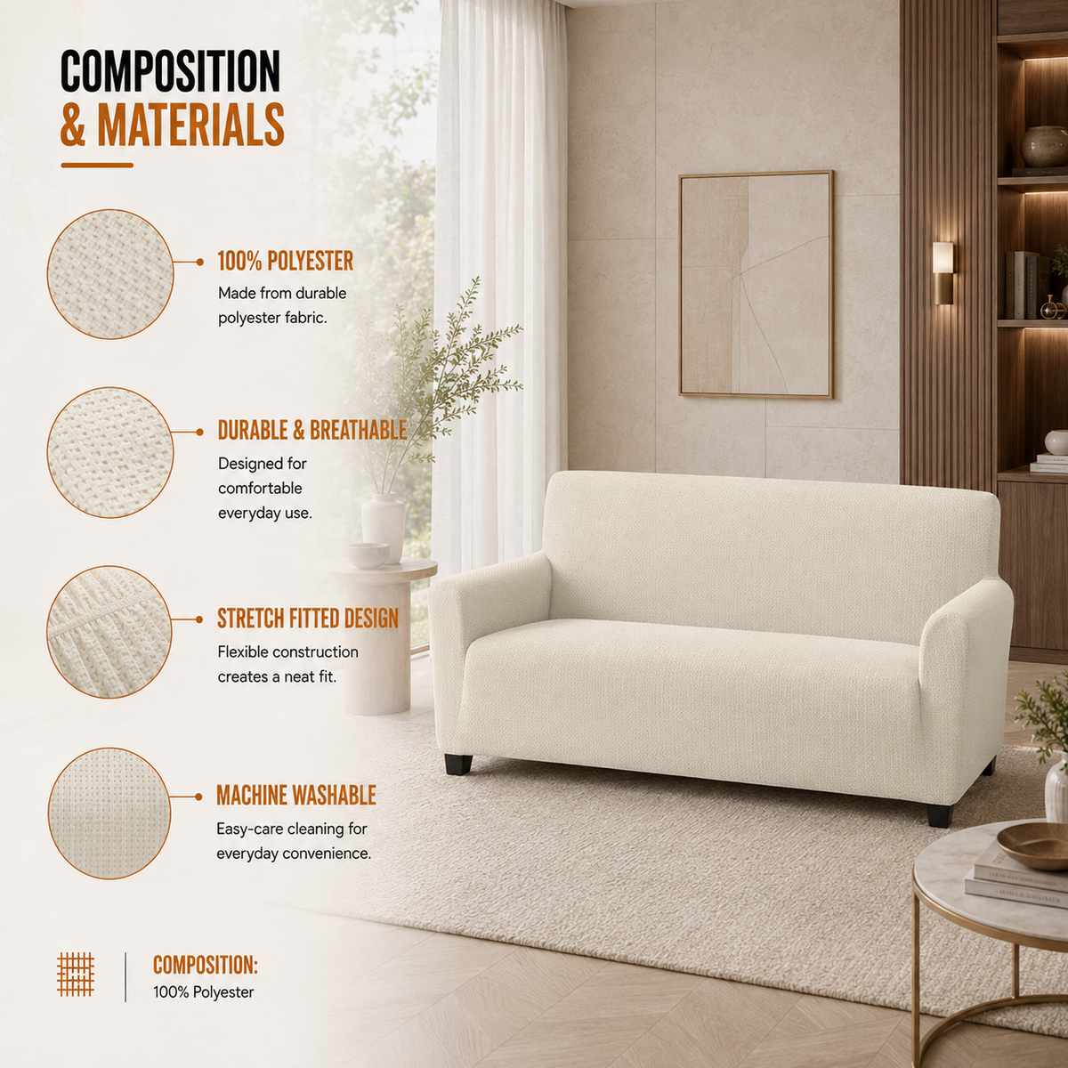 Home Republic Denver Stretch Fitted Sofa Cover