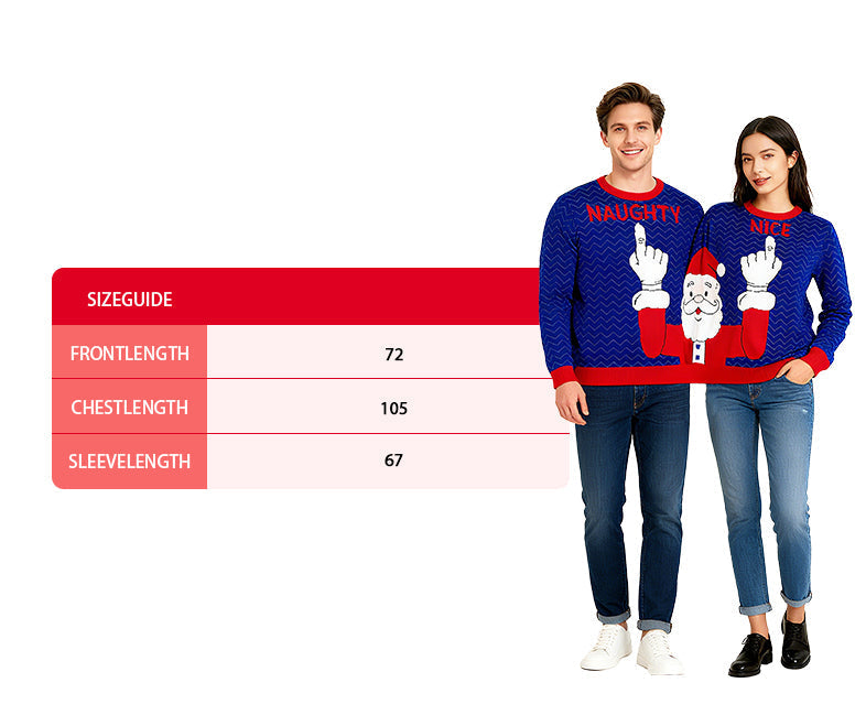 Velosso Christmas Fun Jumbo Size Duo Naughty Nice Jumper