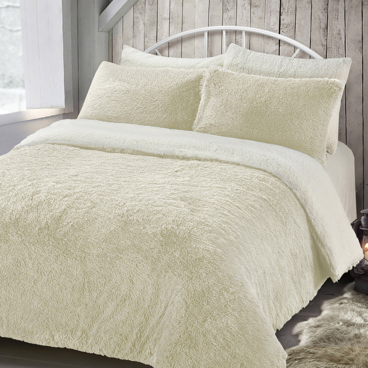 Velosso Alaska Faux Fur Duvet Cover & Pillowcase Set