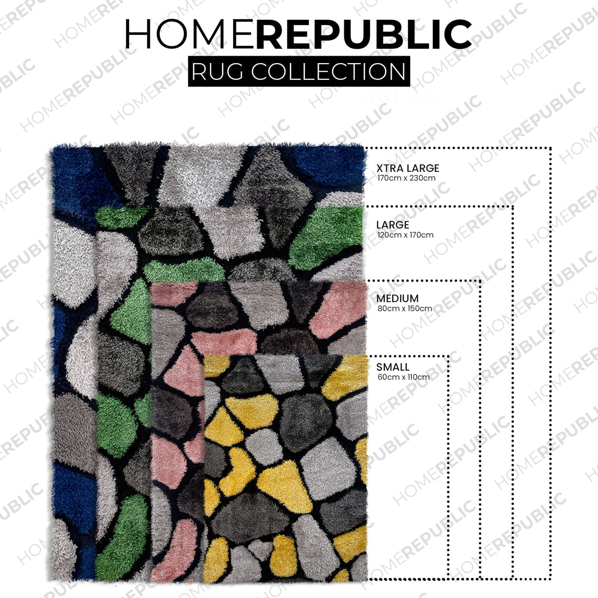 Home Republic Pebbles Shaggy Rug Long Pile