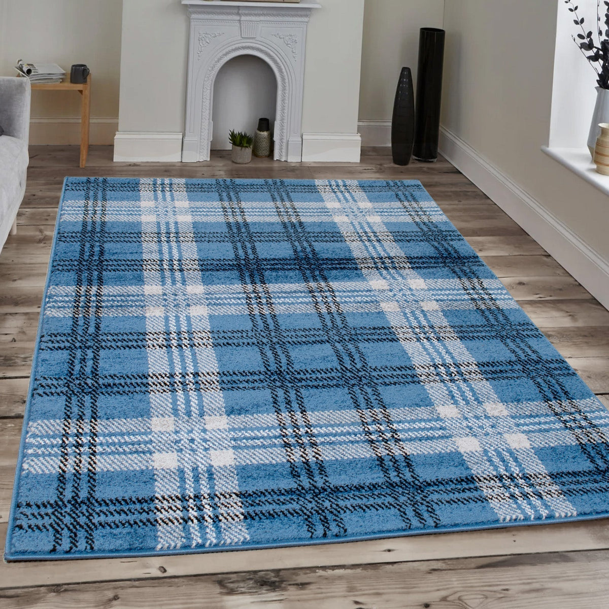 Home Republic Tartan Check Rug Low Pile