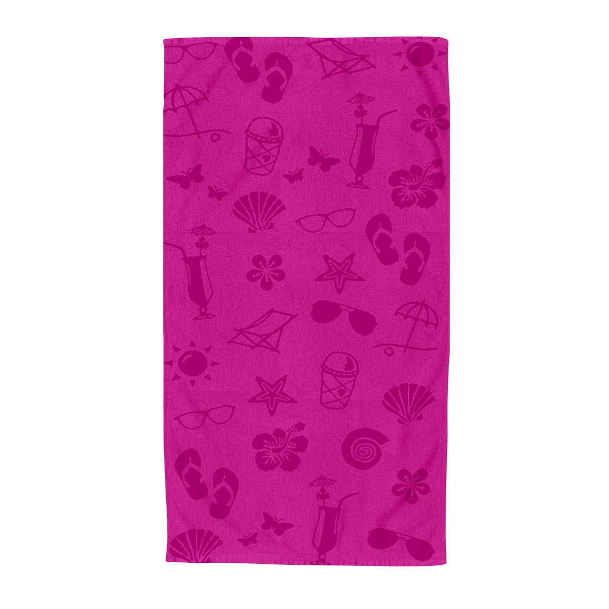 Velosso Beach Items Fuchsia Embossed Jacquard Beach Towel