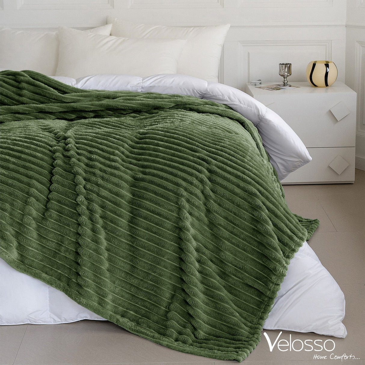 Velosso Super Soft Chunky Cord Blanket Throw