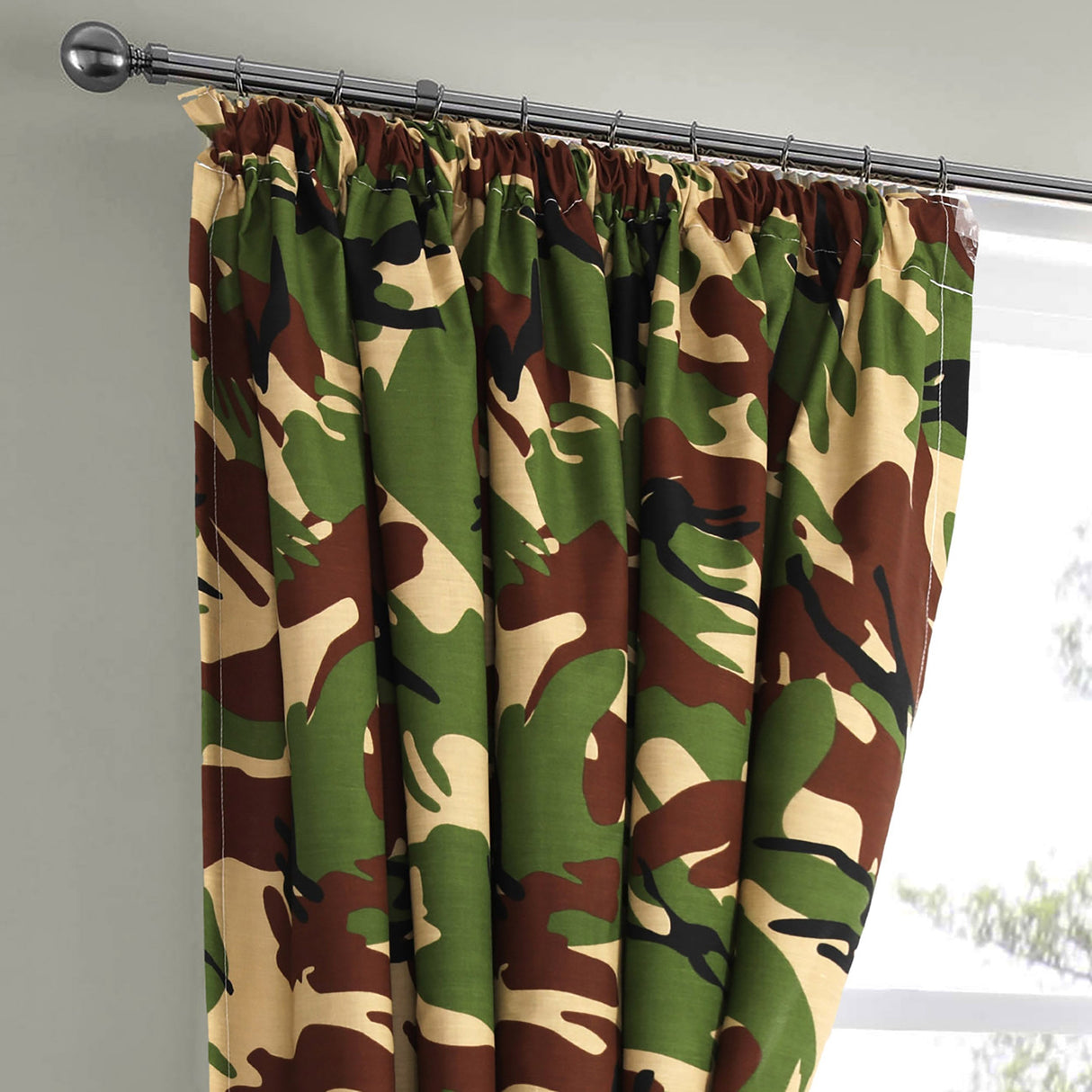 Velosso Camouflage Pencil Pleat Curtains
