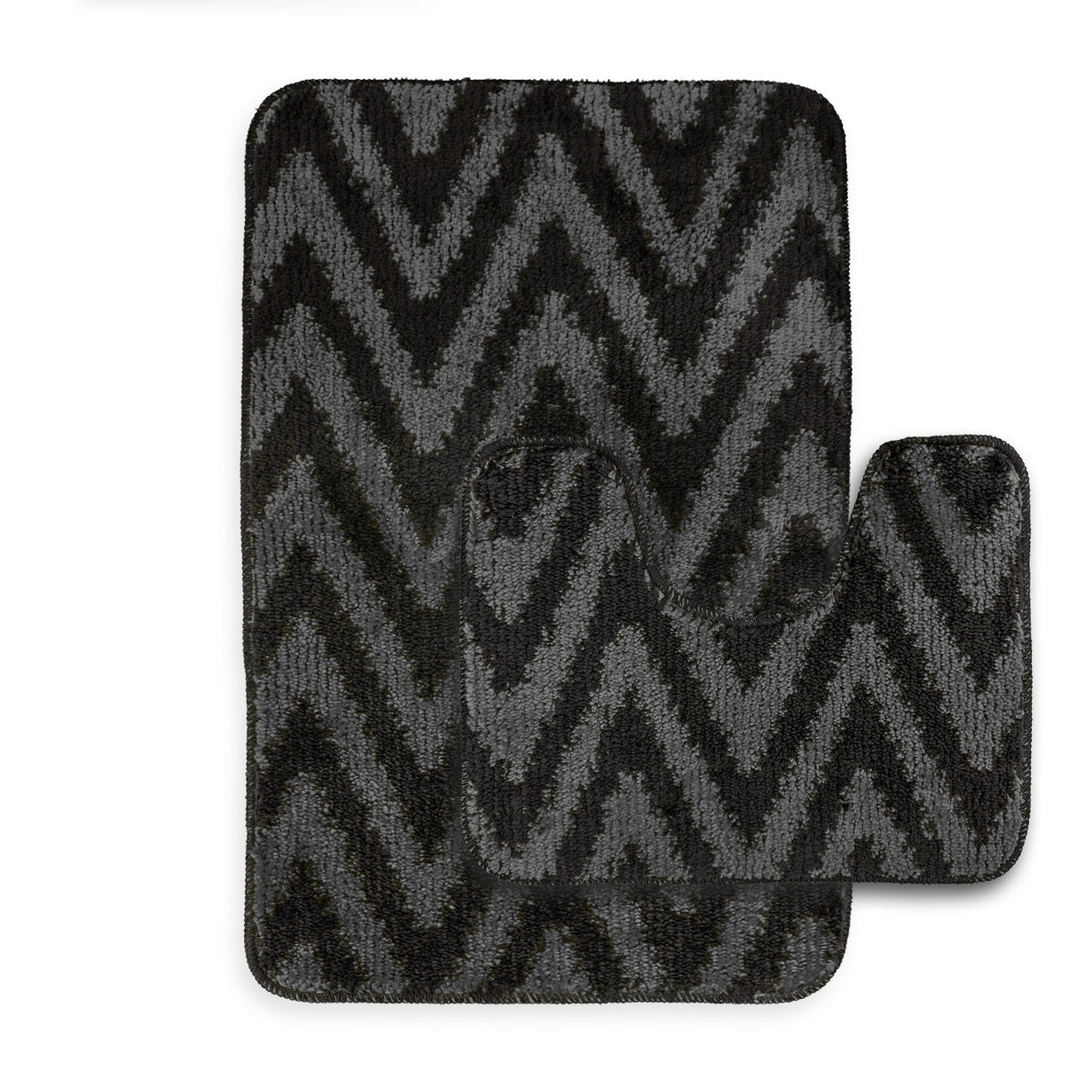Velosso 2 Piece Chevron Stripe Bath and Pedestal Mat Set