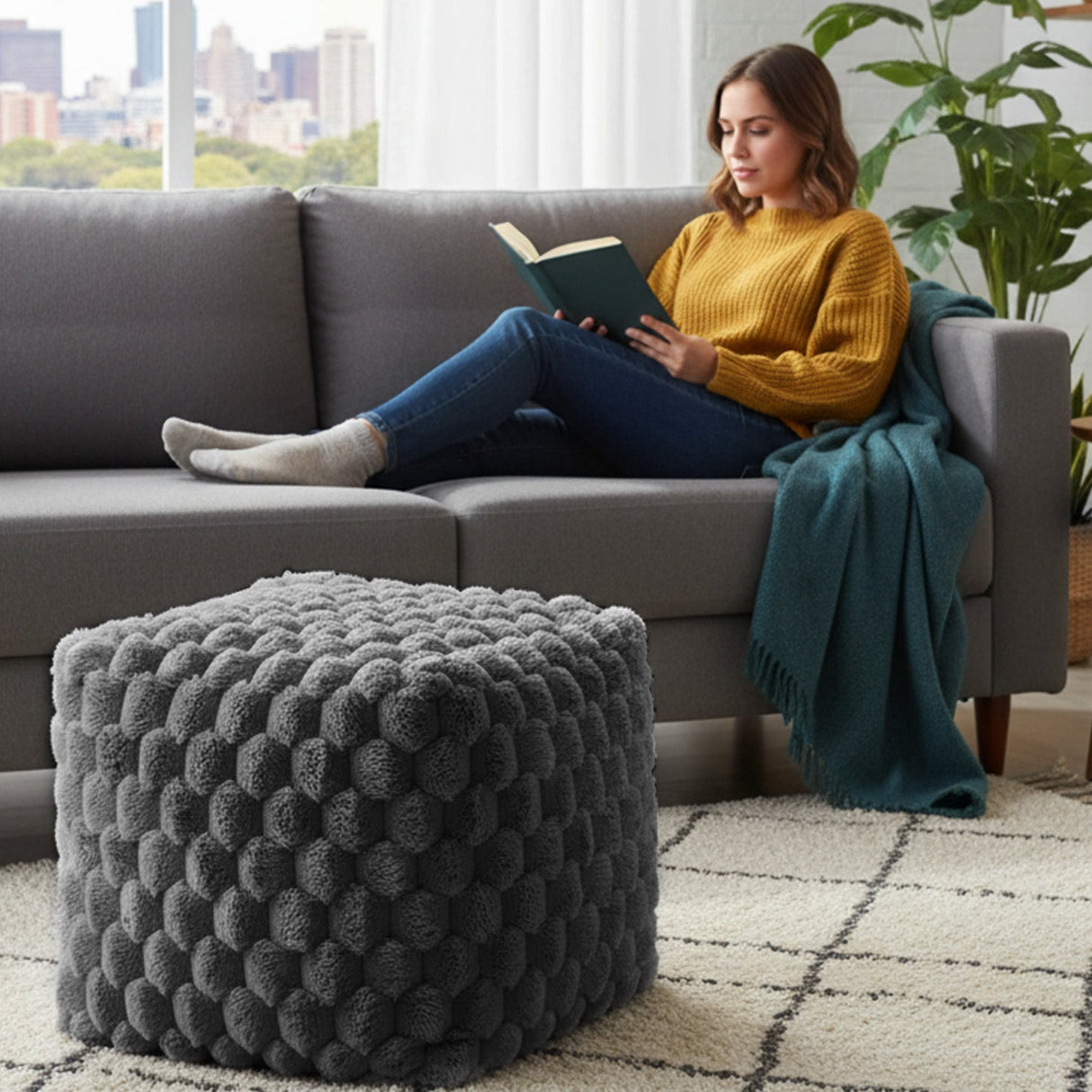 Home Republic Chunky Popcorn Faux Fur Bean Bag