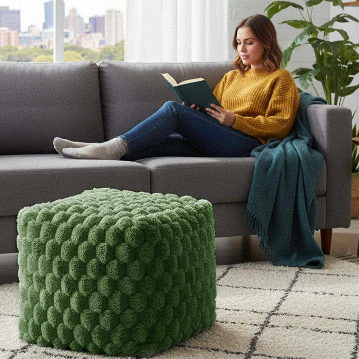Home Republic Chunky Popcorn Faux Fur Bean Bag