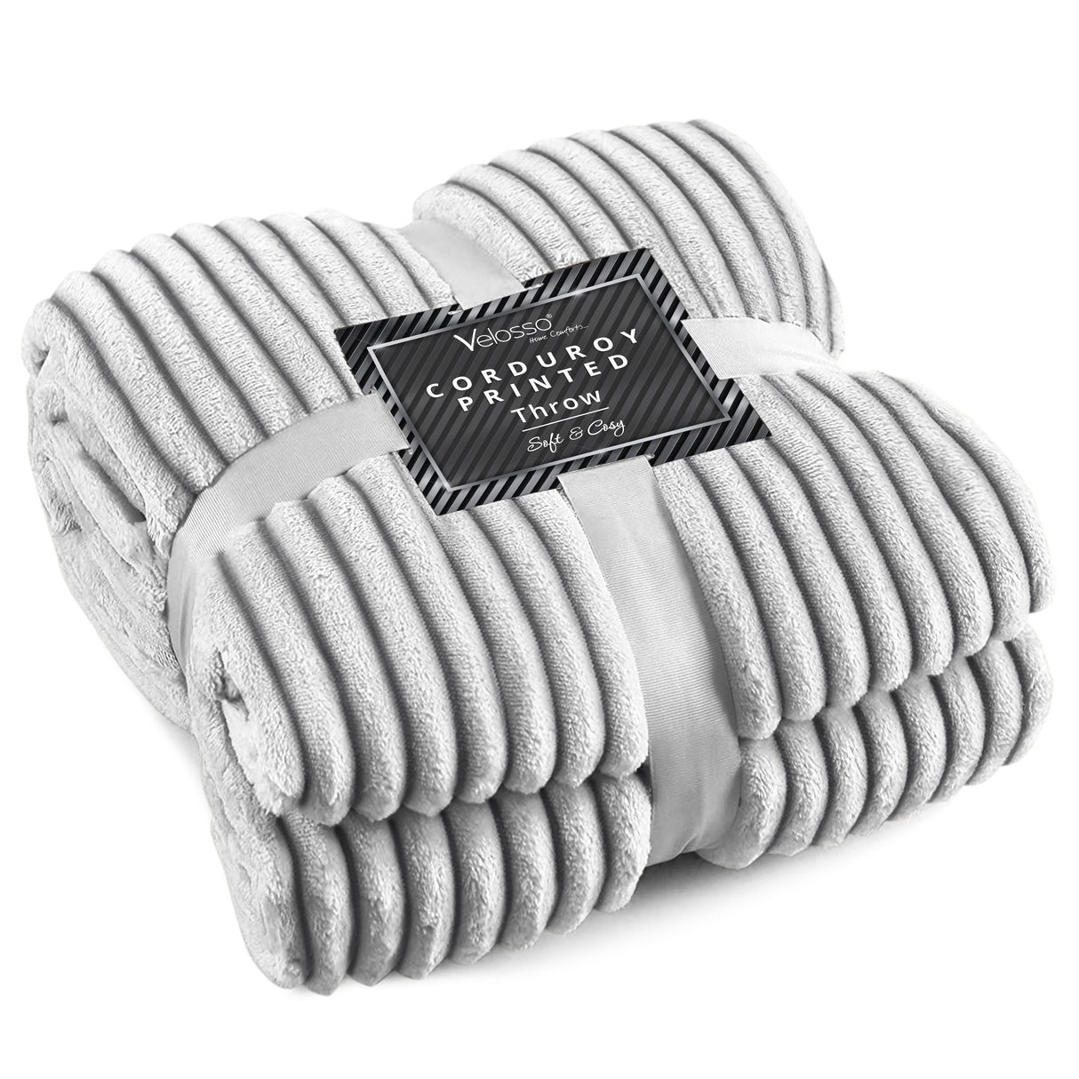 Velosso Corduroy Back Printed Throw Blanket