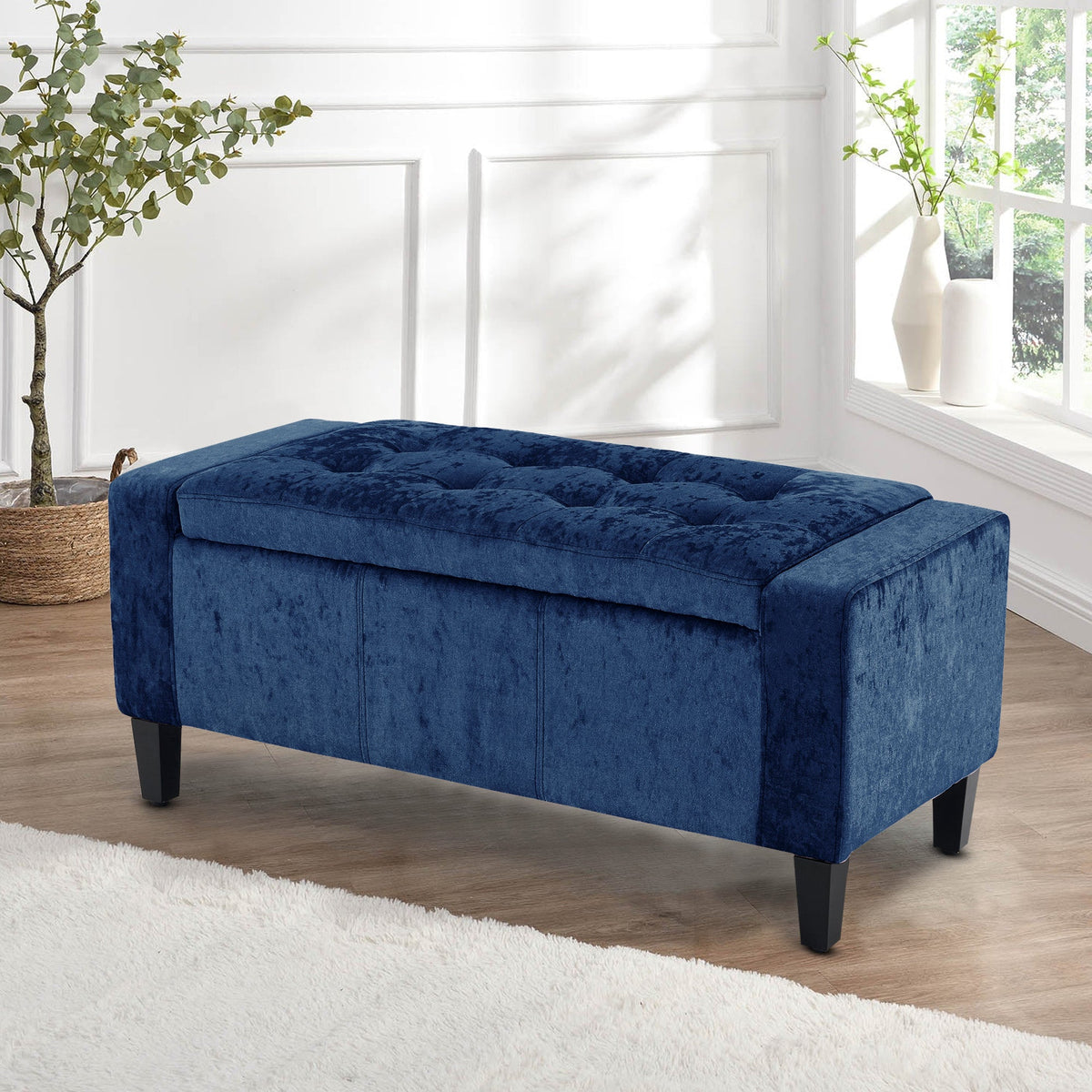 Home Republic Bijou Crushed Velvet Storage Seat