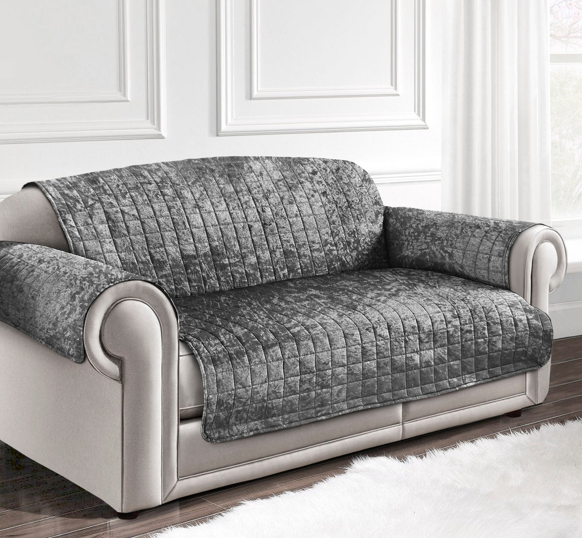 Home Republic Crushed Velvet Sofa Protector