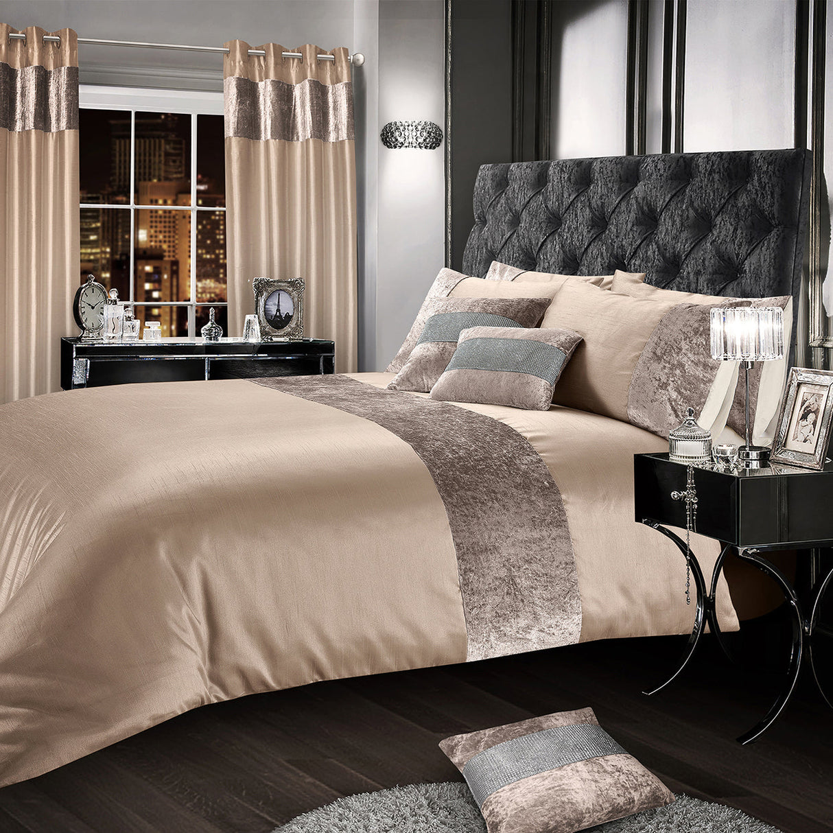 Intimates Crushed Velvet Duvet Cover & Pillowcase Set