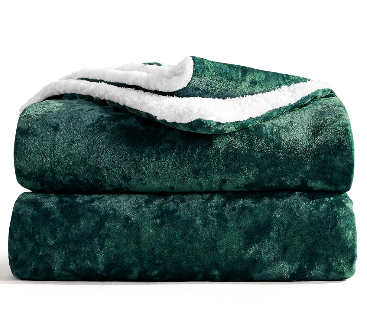 Velosso Crushed Velvet Sherpa Reverse Throw Blanket