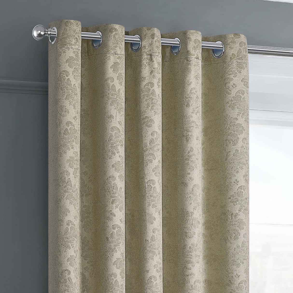 Intimates Damask Ring Top Curtains