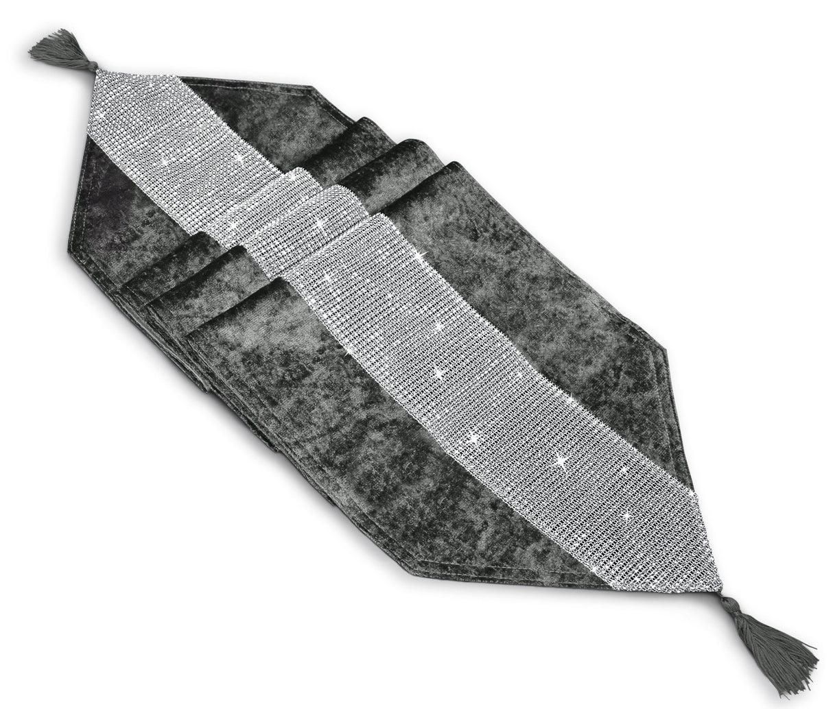 Kitchen Trends Crushed Velvet Diamante Table Runner