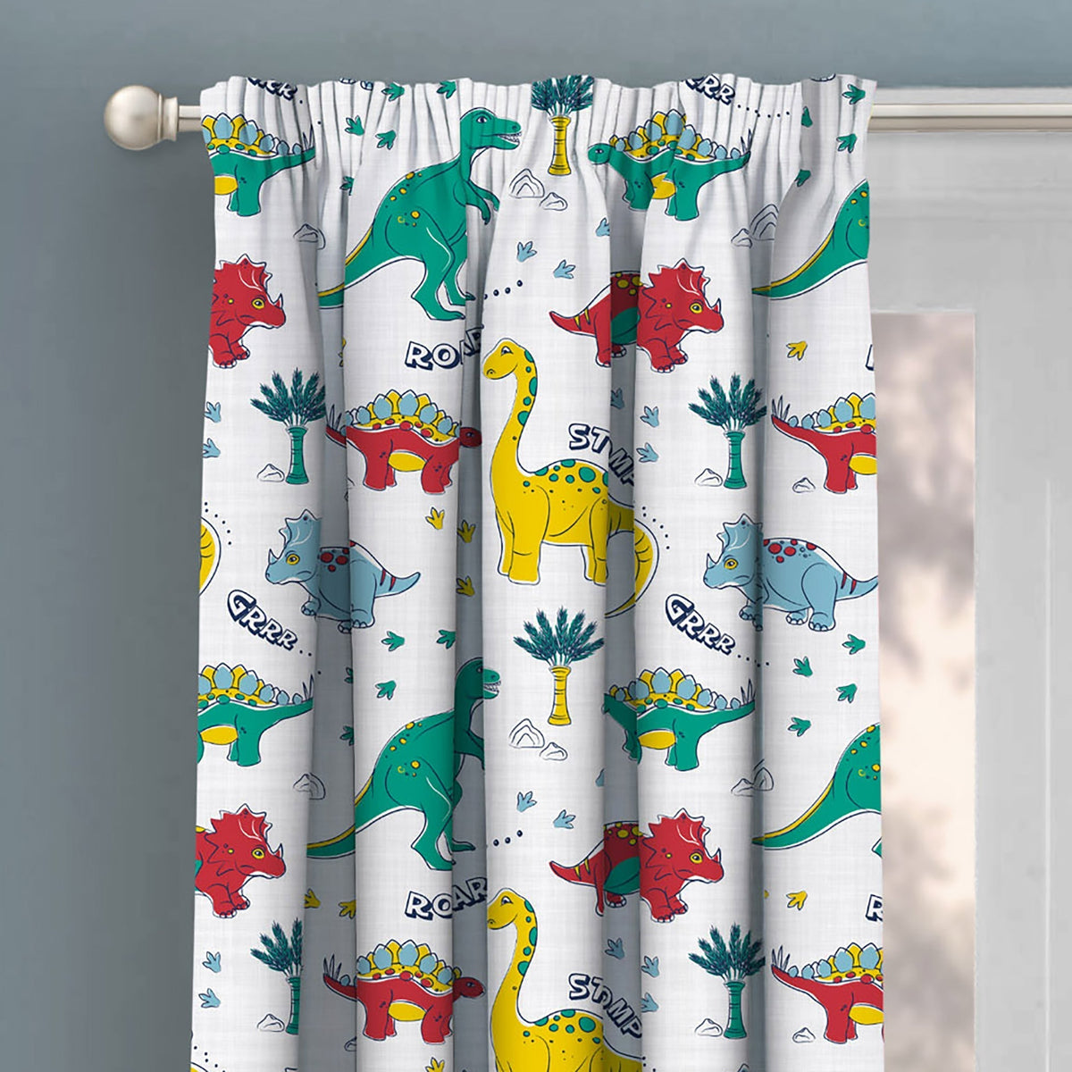Velosso Dinosaur Pencil Pleat Curtains