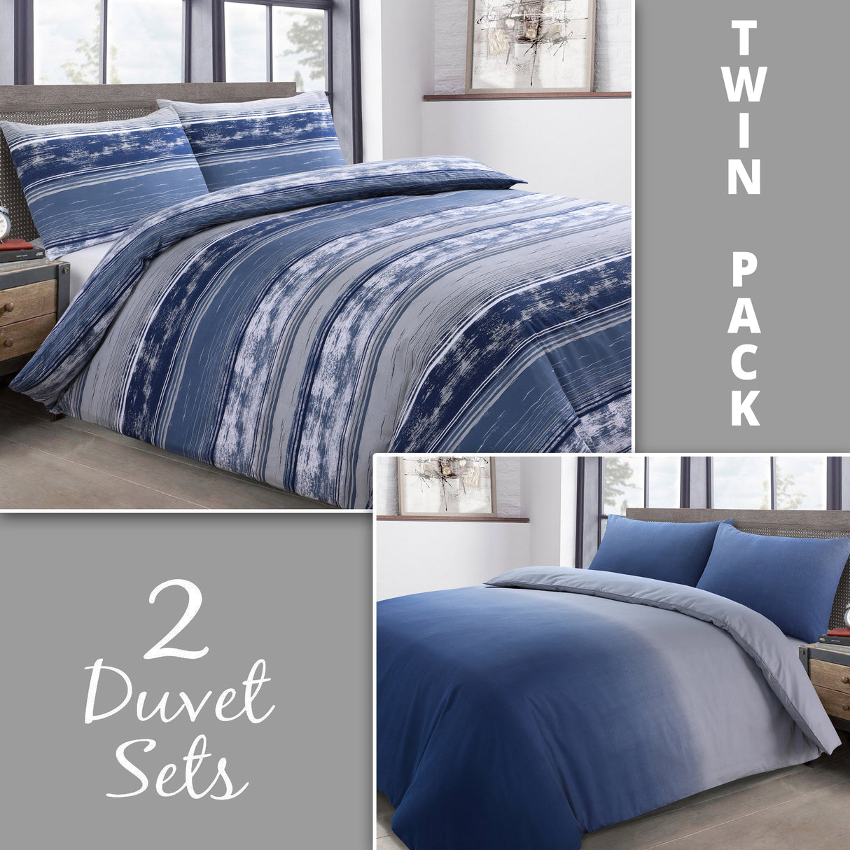 Velosso Elevations Two Pack Duvet Cover & Pillowcase Set