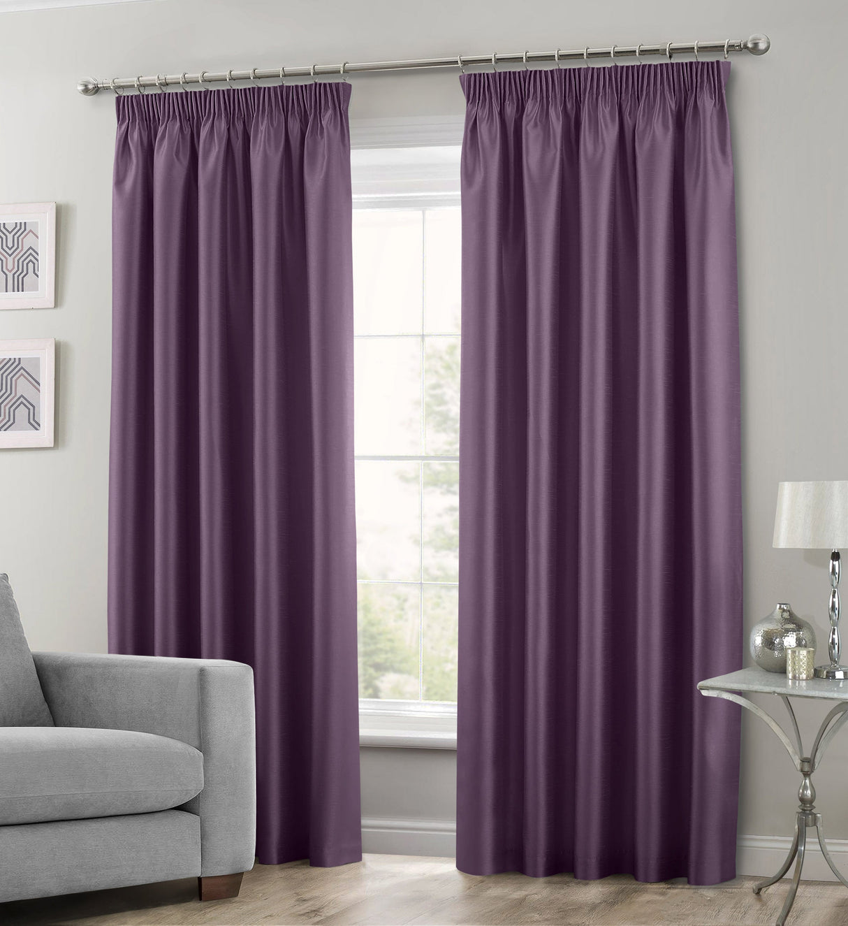 Intimates Faux Silk Pencil Pleat Curtains