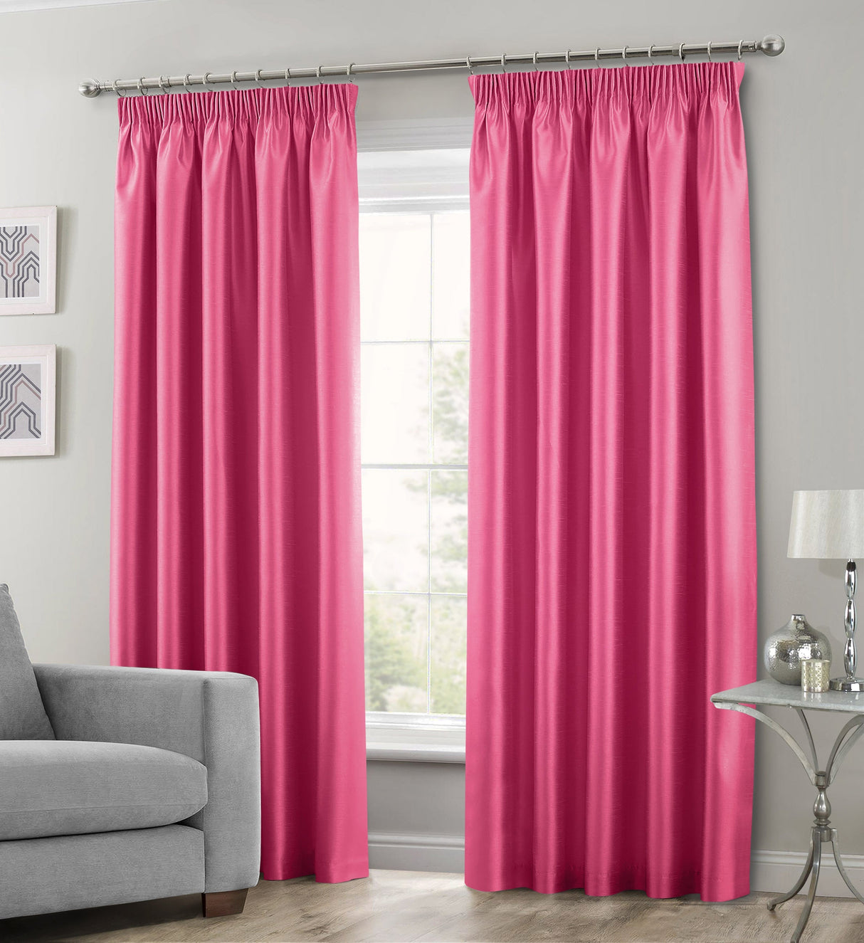 Intimates Faux Silk Pencil Pleat Curtains