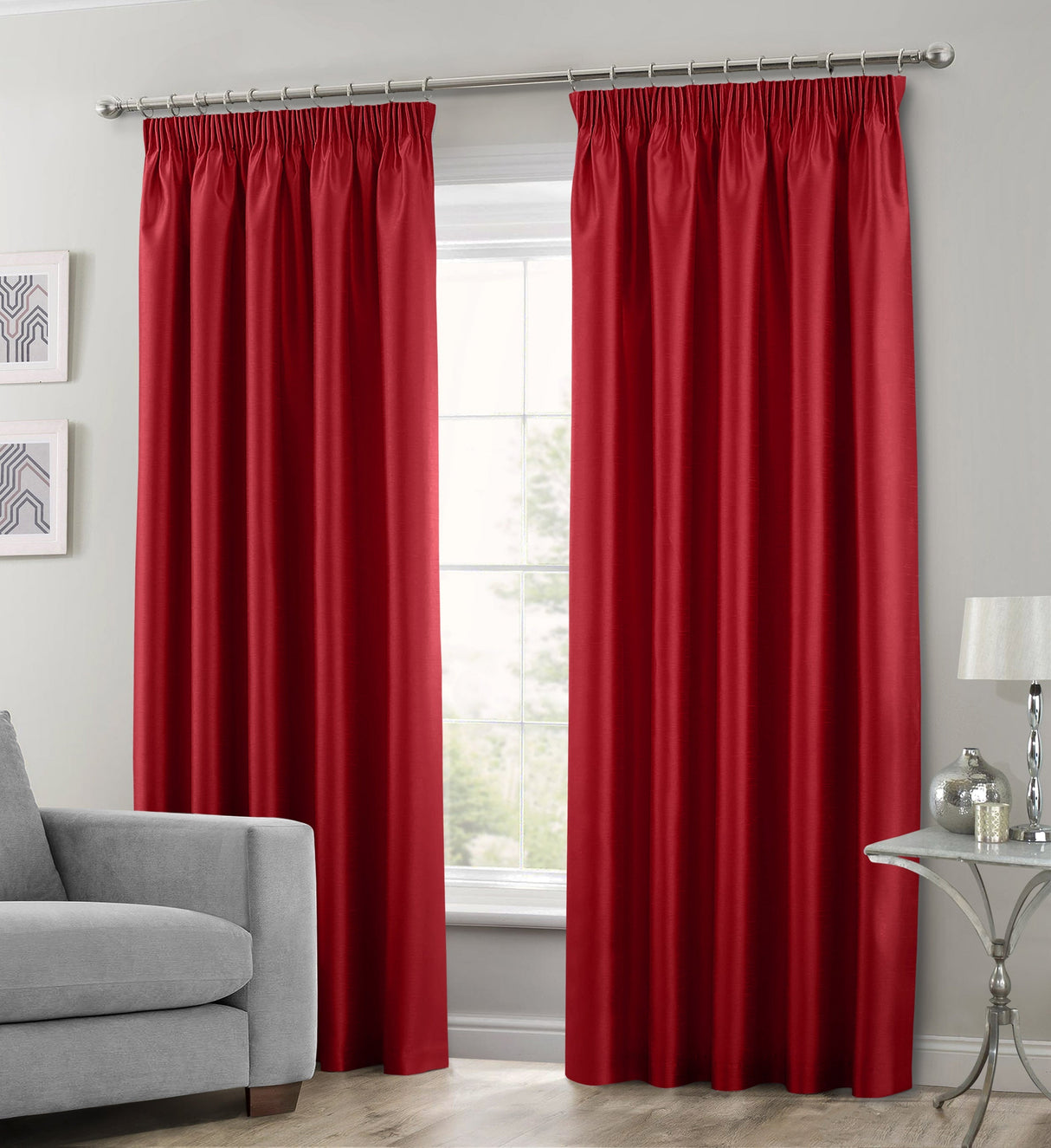 Intimates Faux Silk Pencil Pleat Curtains
