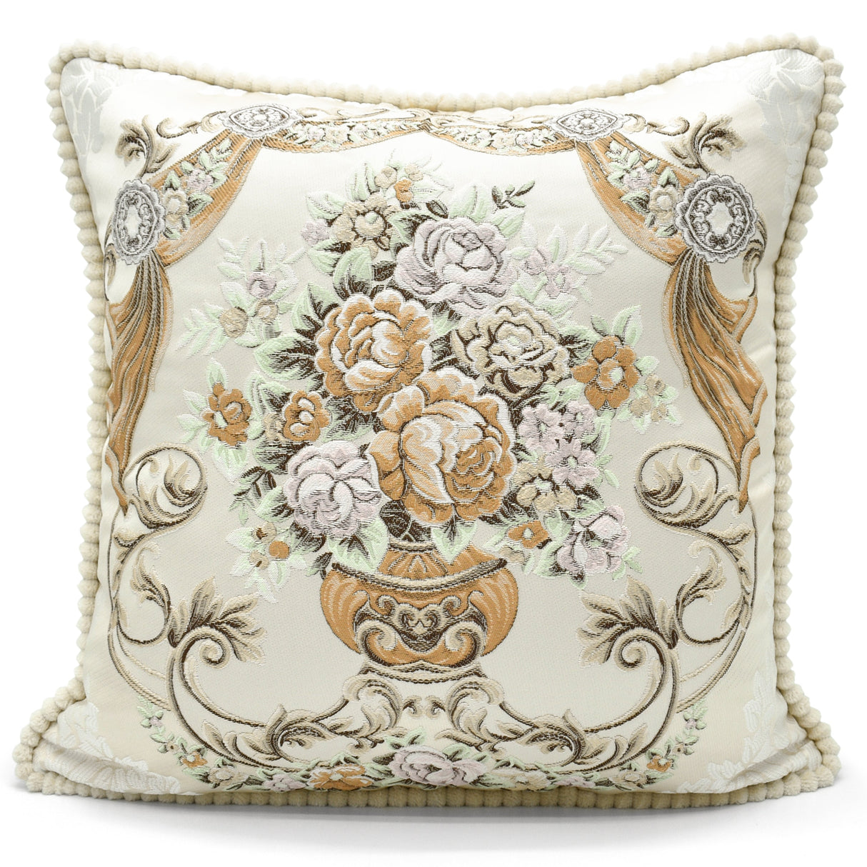 Intimates Jacquard Floral Vase Cushion