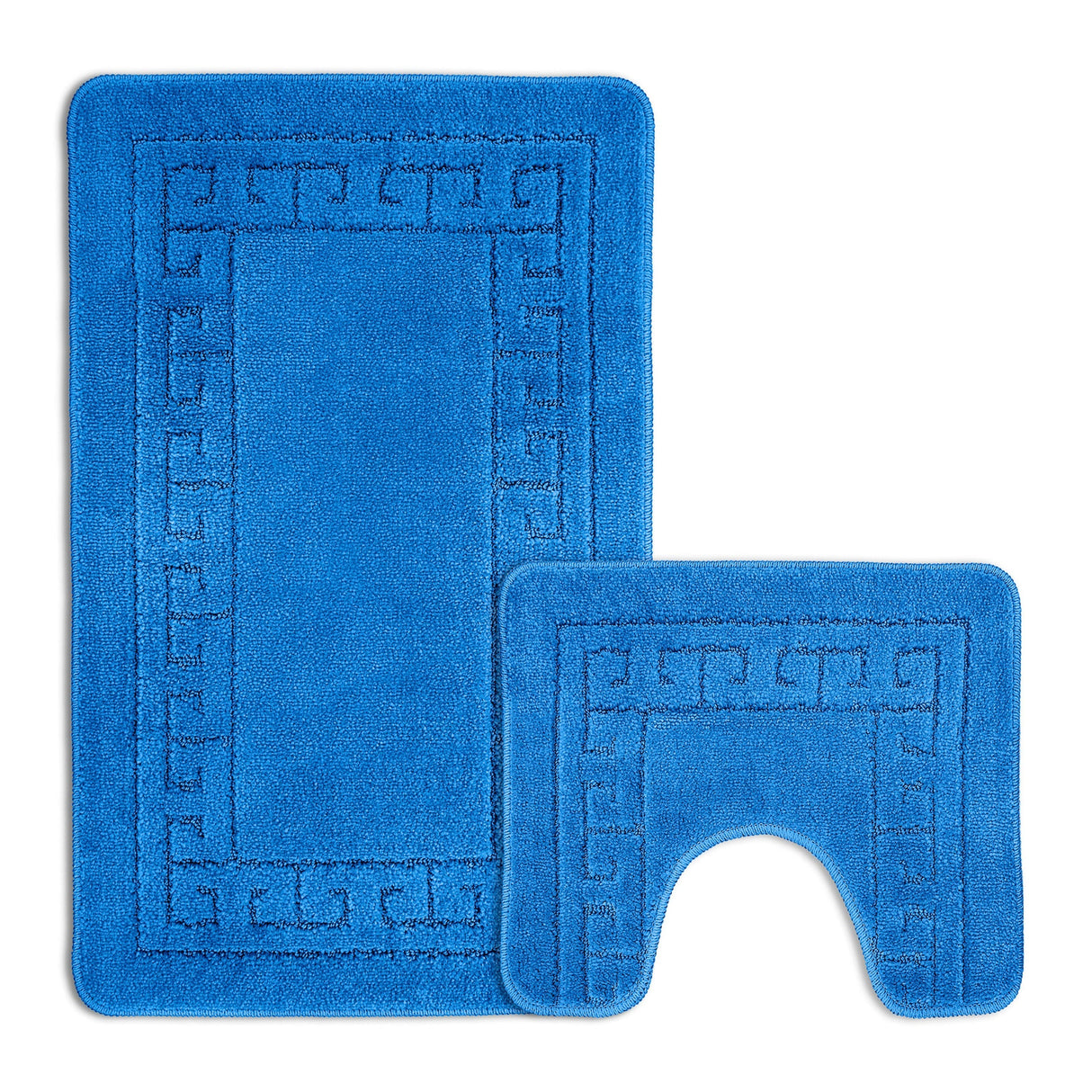 Velosso 2 Piece Greek Key Bath and Pedestal Mat